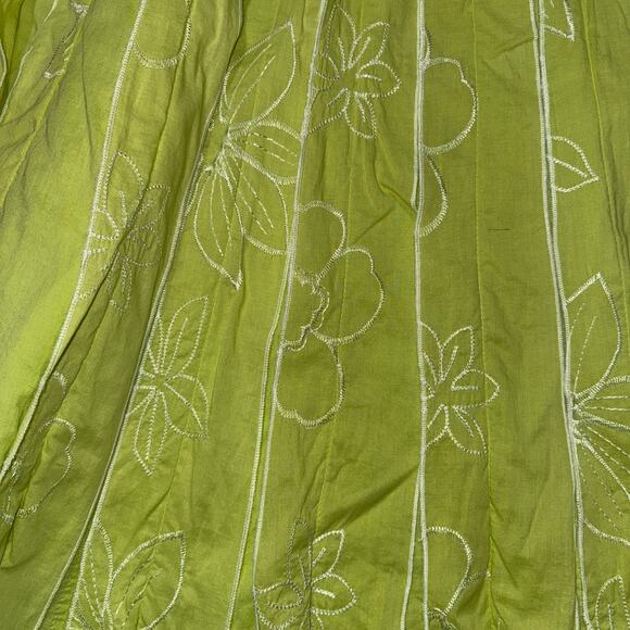 Coldwater Creek Women M Pleated Skirt Embroidered Peasant Cottagecore Dainty - Picture 9 of 10